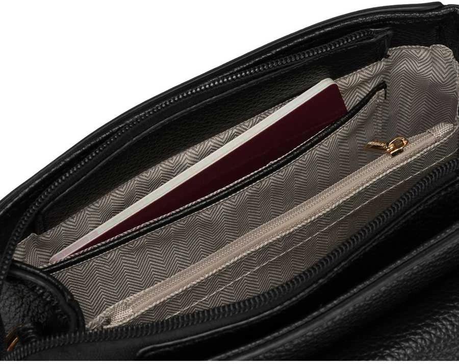 Maža moteriška „Peterson“ crossbody rankinė iš ekologiškos odos, juoda