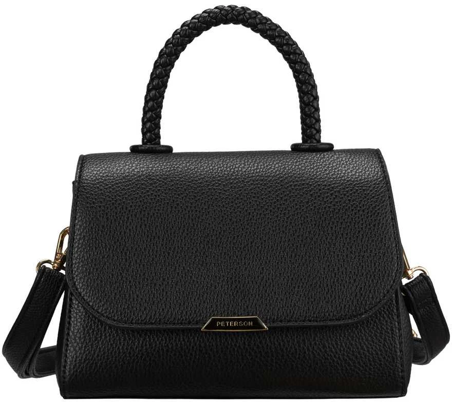 Maža moteriška „Peterson“ crossbody rankinė iš ekologiškos odos, juoda