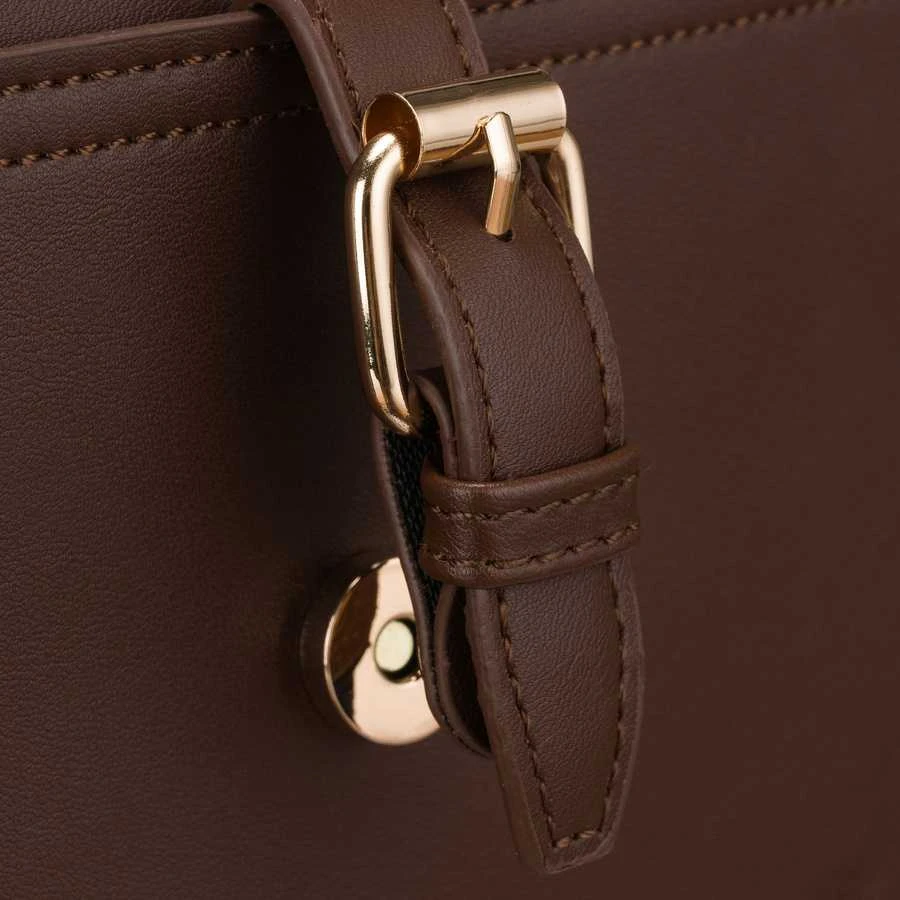 Maža moteriška „Peterson“ crossbody rankinė per petį, ruda, iš ekologiškos odos