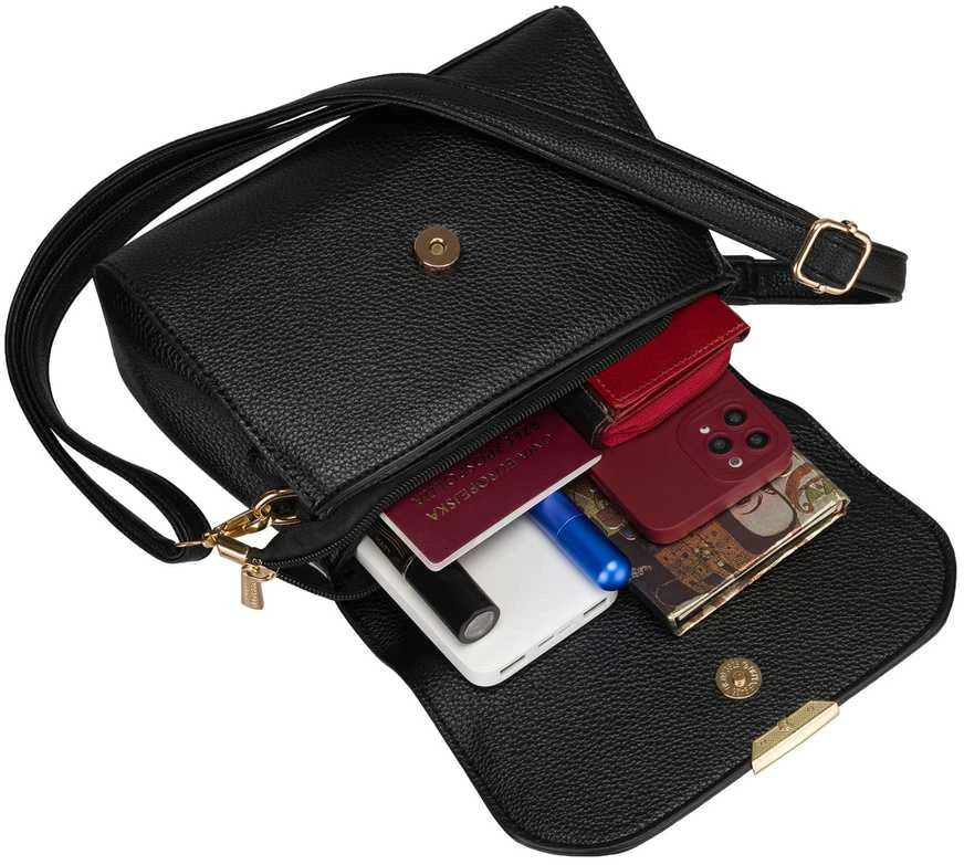 Maža moteriška „Peterson“ crossbody rankinė iš ekologiškos odos, juoda