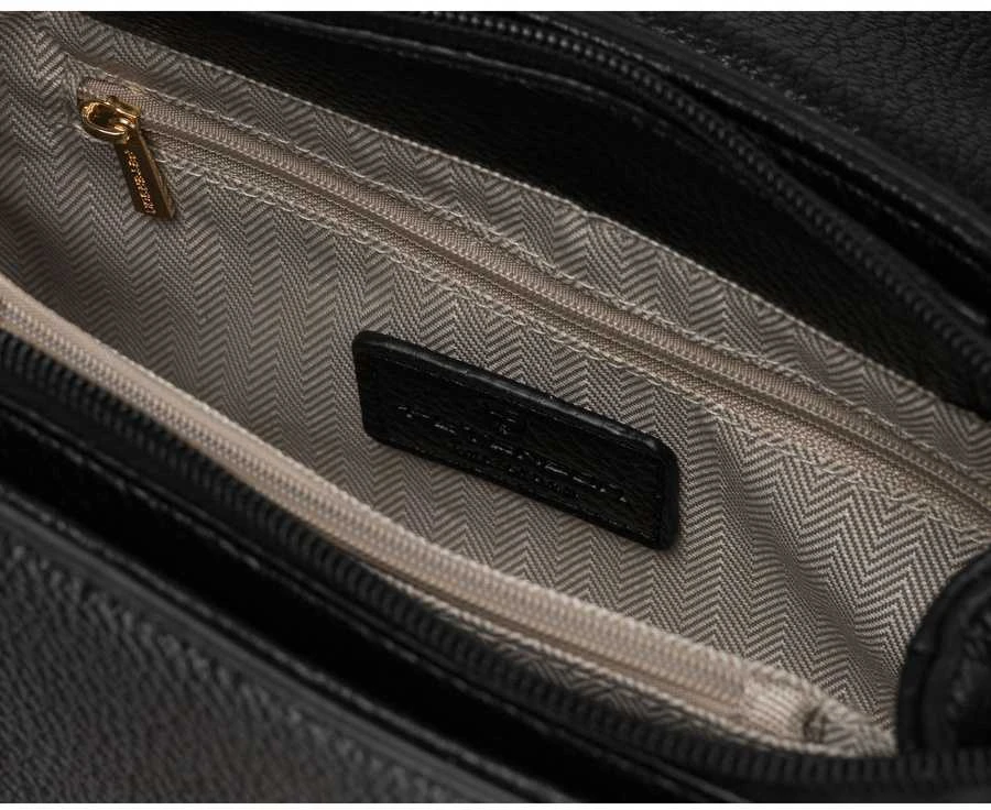 Maža moteriška „Peterson“ crossbody rankinė iš ekologiškos odos, juoda