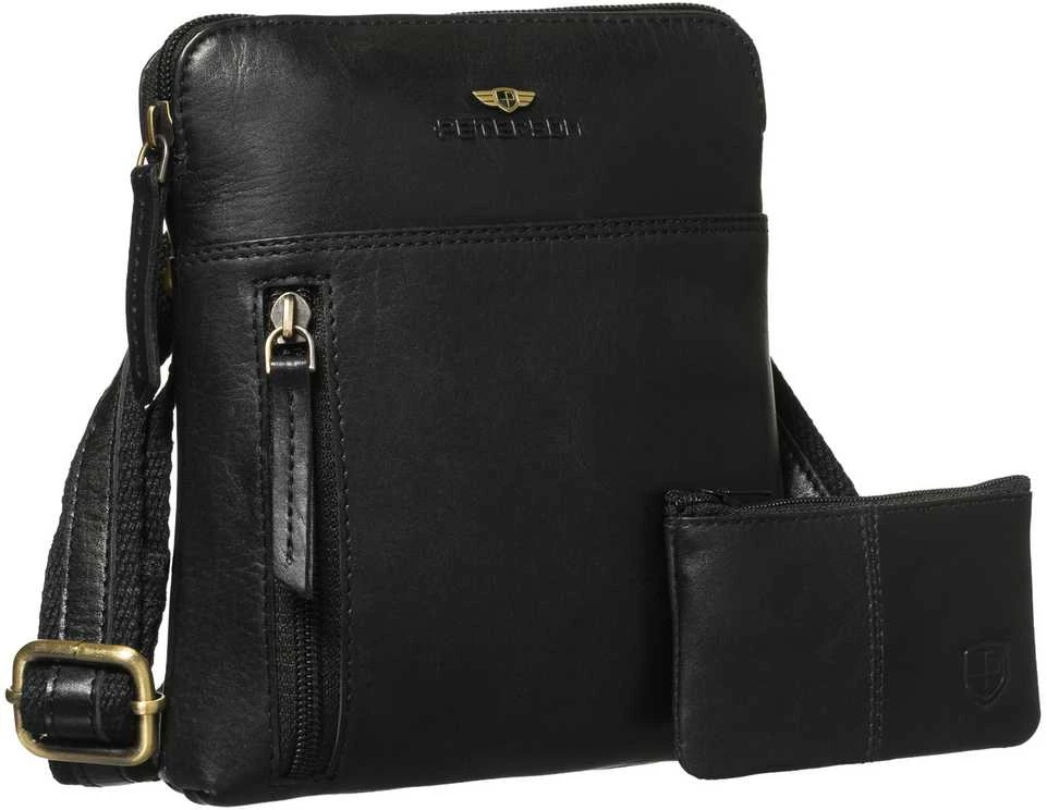 Maža vyriška odinė crossbody rankinė Peterson, ruda AX22