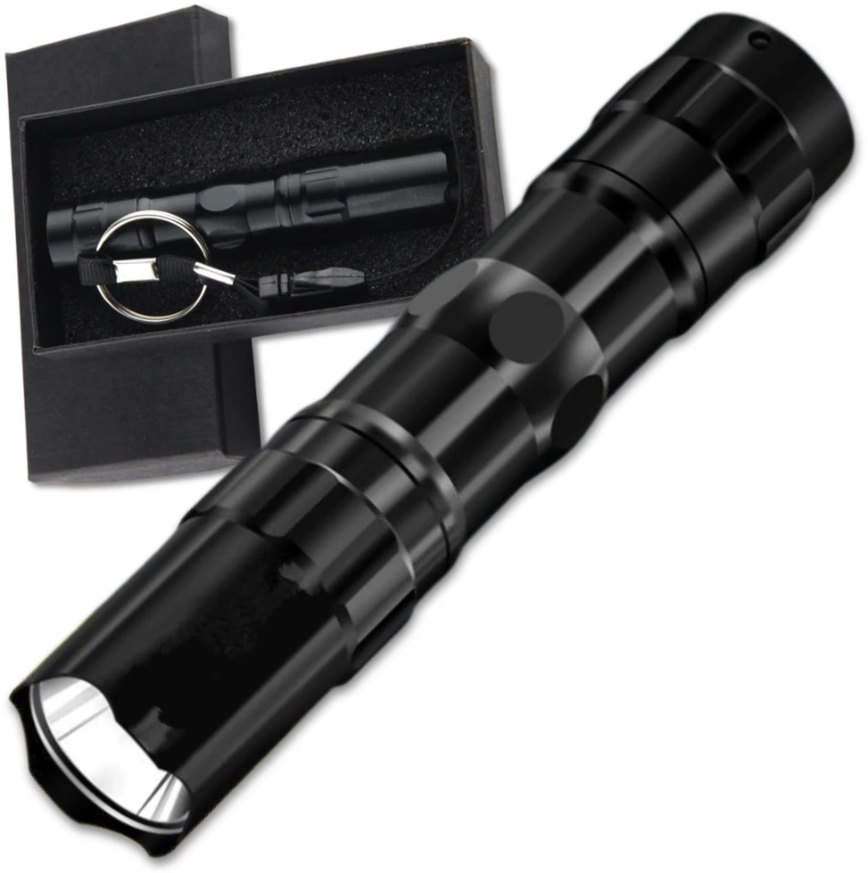 Mini LED žibintuvėlis, juodas, aliuminis Z8