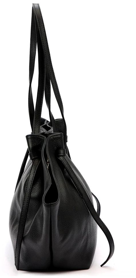 Moteriška didelė odinė shopper tipo rankinė Luka, juoda, A4