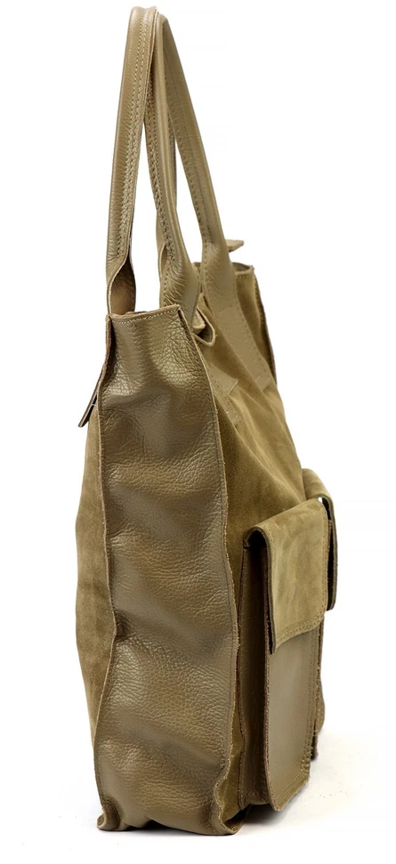 Moteriška didelė odinė shopper tipo rankinė Angelo, ruda, A4