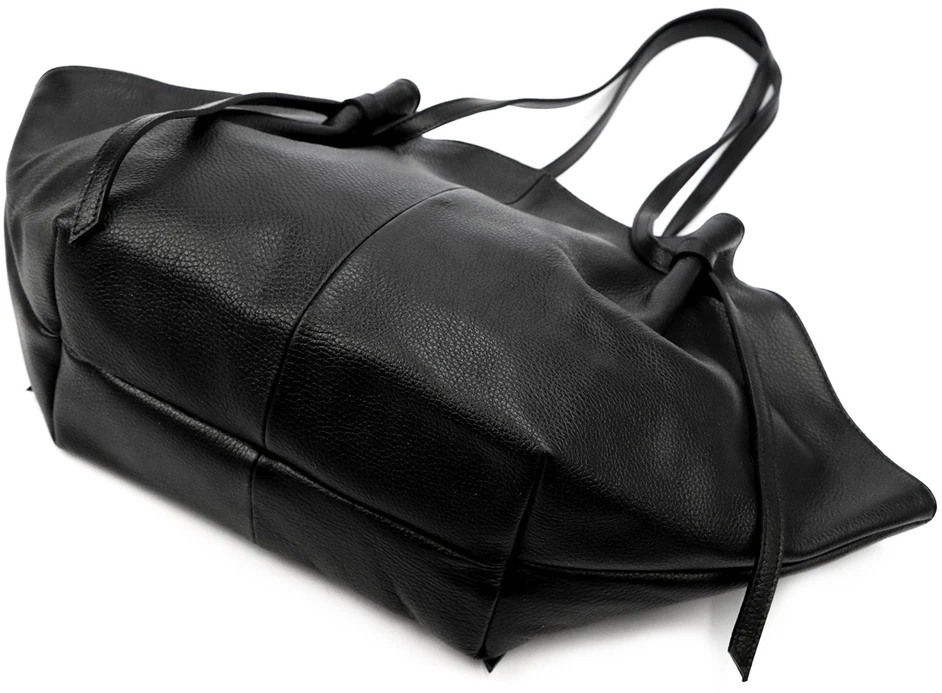 Moteriška didelė odinė shopper tipo rankinė Luka, juoda, A4