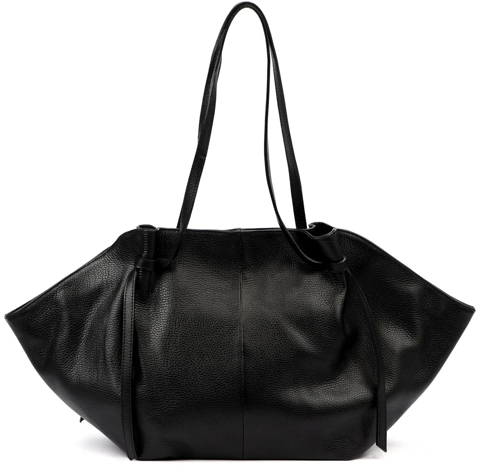 Moteriška didelė odinė shopper tipo rankinė Luka, juoda, A4