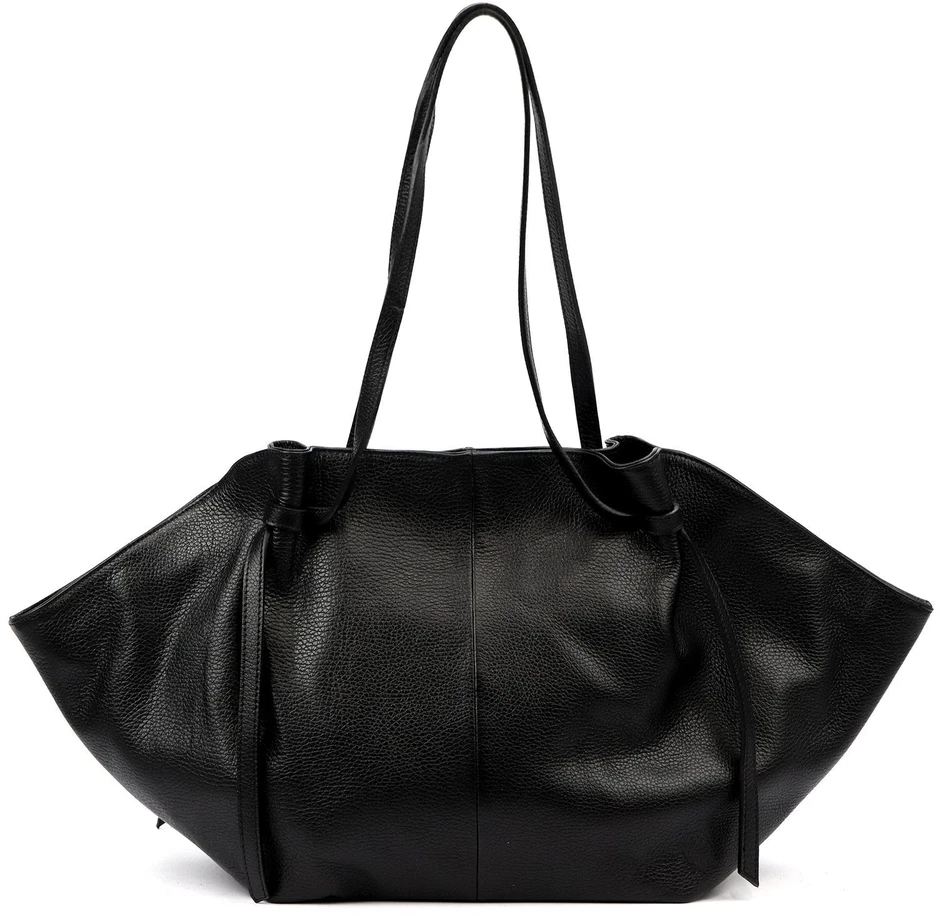 Moteriška didelė odinė shopper tipo rankinė Luka, juoda, A4