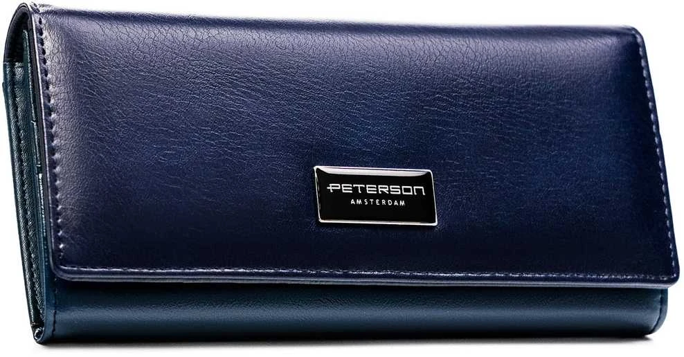 Moteriška didelė piniginė Peterson, tamsiai mėlyna, su RFID AX5