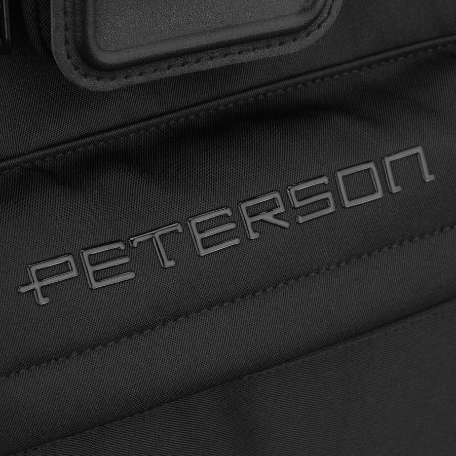 Moteriška juoda poliesterinė kuprinė su nešiojamojo kompiuterio skyriumi Peterson