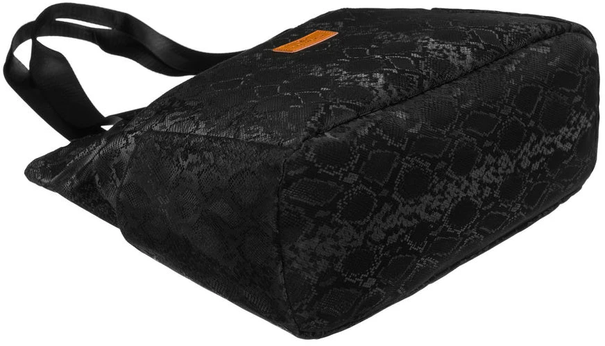 Moteriška juoda poliesterio shopper rankinė su patogiomis rankenomis „Rovicky“ RP37
