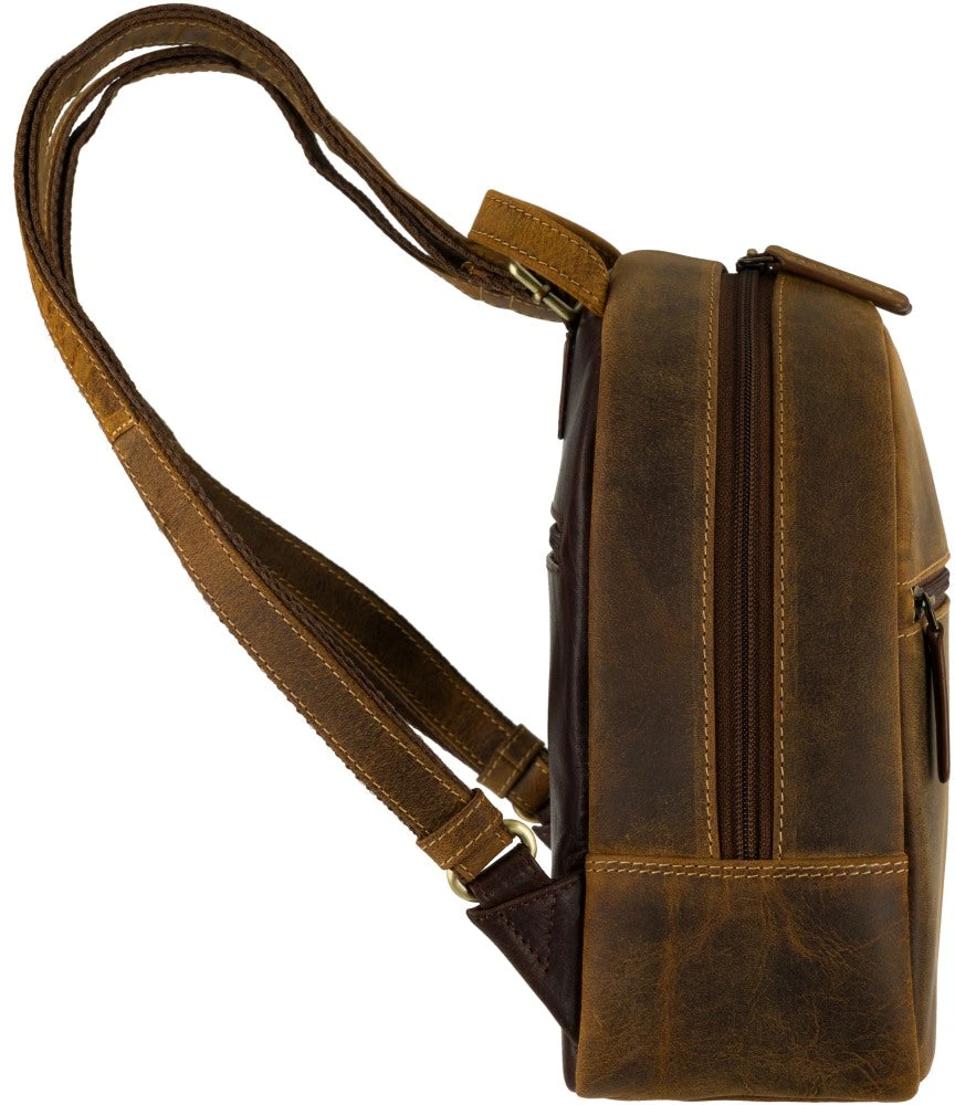 Moteriška odinė kuprinė, Visconti S-46, ruda