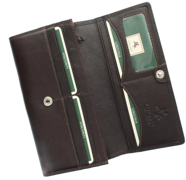Moteriška odinė piniginė Visconti HT35 Choc, ruda