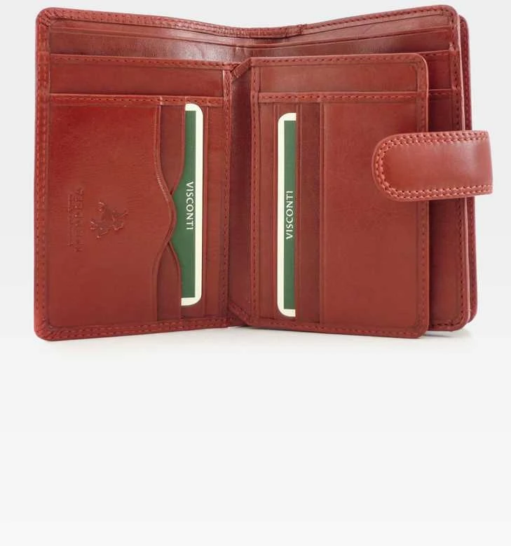 Moteriška odinė piniginė Visconti MZ11 red, raudona