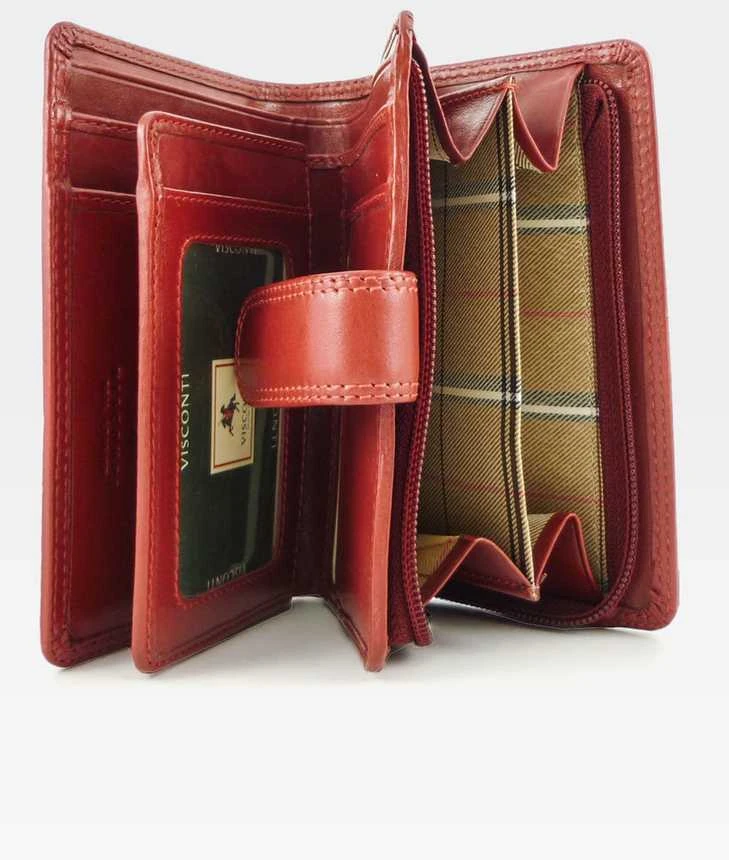 Moteriška odinė piniginė Visconti MZ11 red, raudona