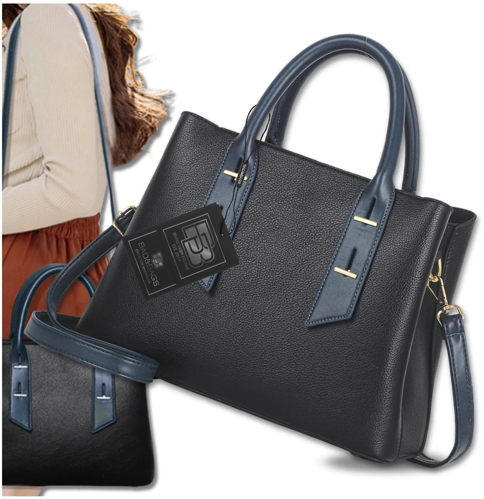 Moteriška odinė rankinė BAD&BAGS, juoda