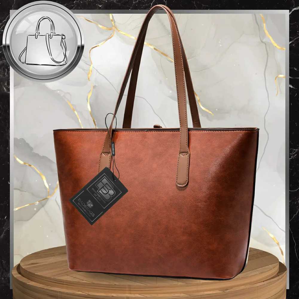 Moteriška odinė rankinė BAD&BAGS, ruda, shopper tipo