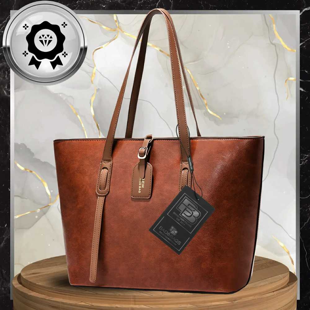 Moteriška odinė rankinė BAD&BAGS, ruda, shopper tipo