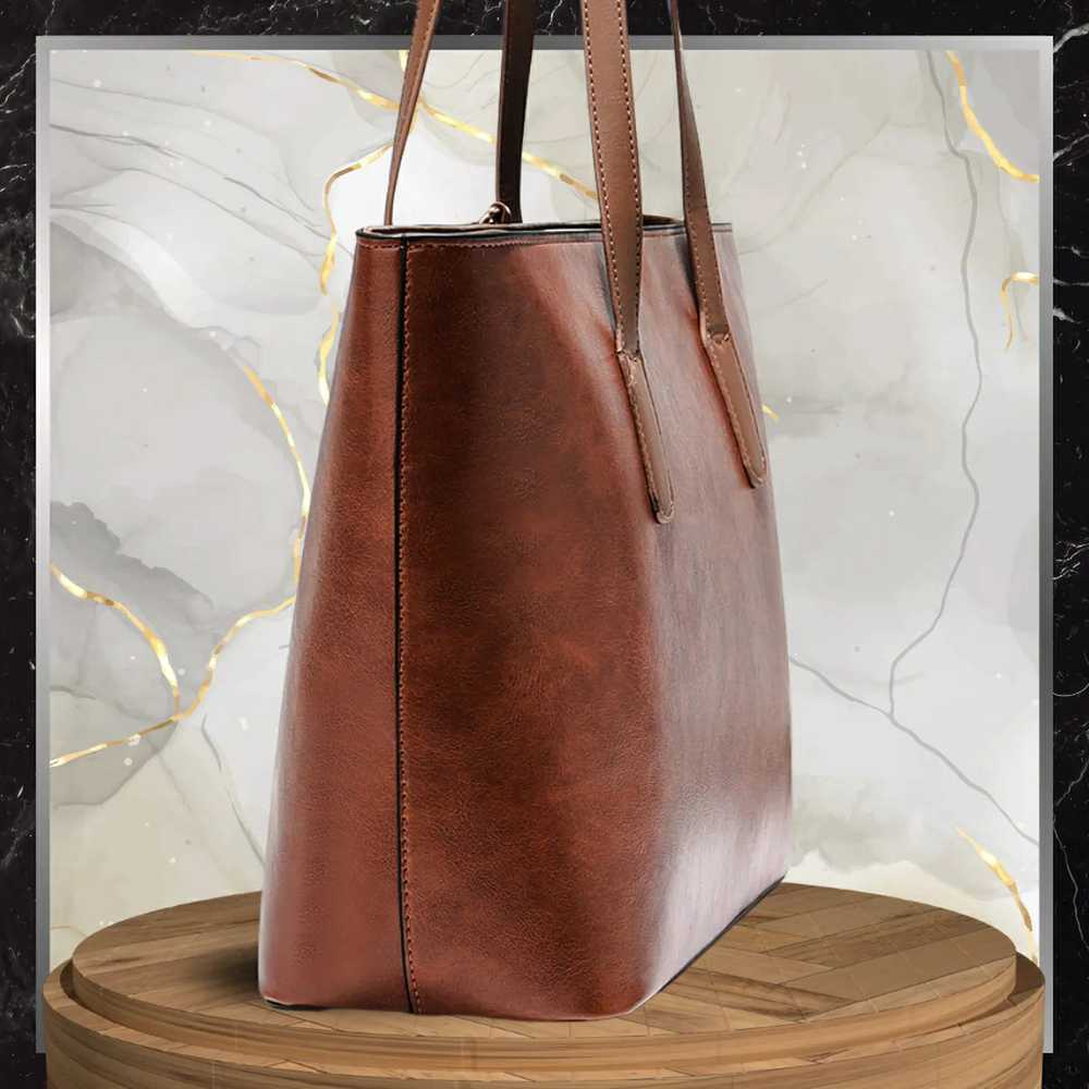 Moteriška odinė rankinė BAD&BAGS, ruda, shopper tipo