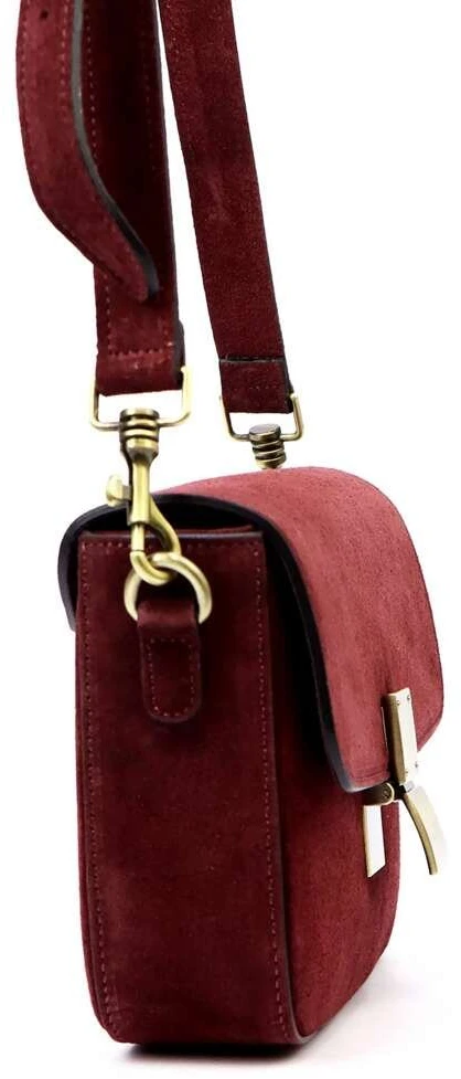 Moteriška odinė rankinė Luka 24-057-2, bordo, maža crossbody