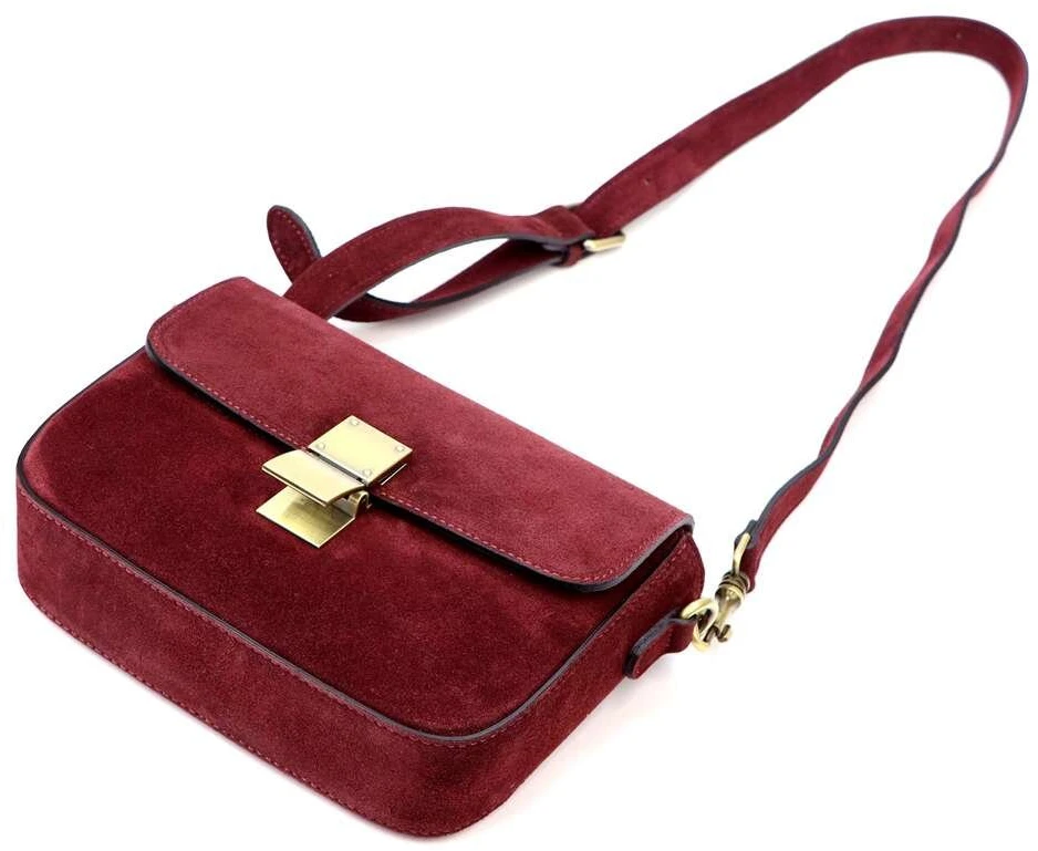 Moteriška odinė rankinė Luka 24-057-2, bordo, maža crossbody