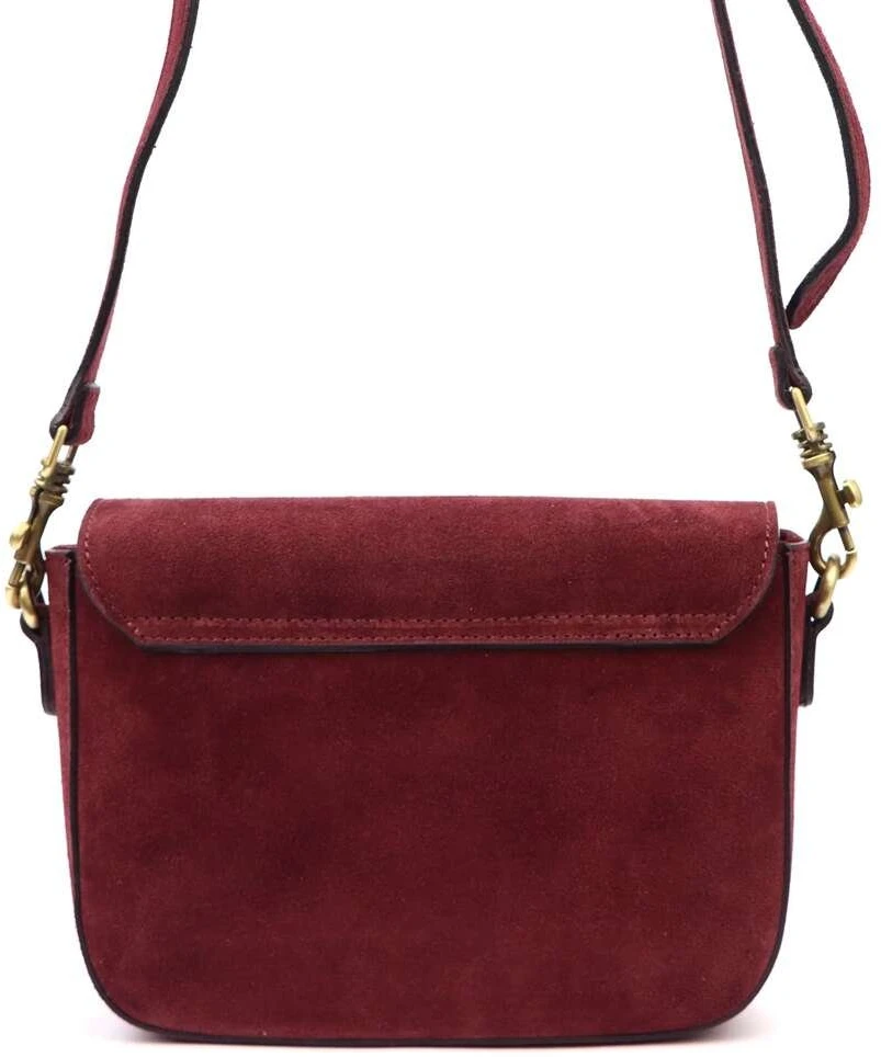 Moteriška odinė rankinė Luka 24-057-2, bordo, maža crossbody