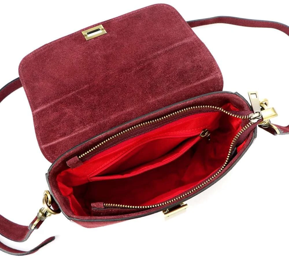 Moteriška odinė rankinė Luka 24-057-2, bordo, maža crossbody