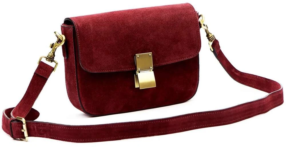 Moteriška odinė rankinė Luka 24-057-2, bordo, maža crossbody