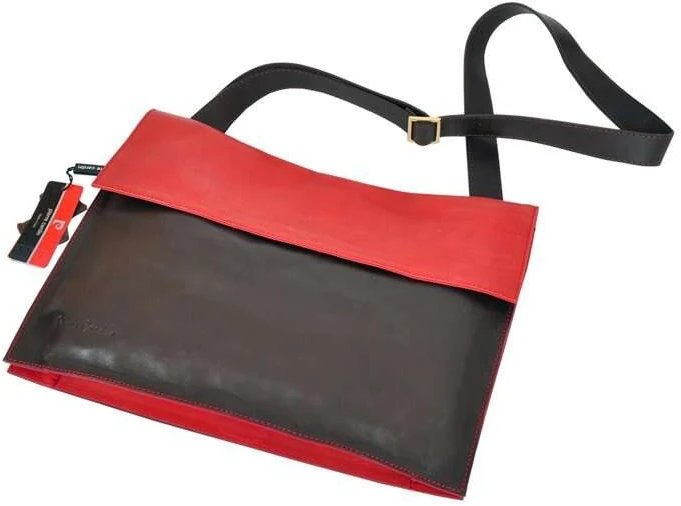 Moteriška odinė rankinė Pierre Cardin 1403, mėlyna/pilka, didelė, telpa A4