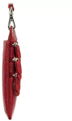 Moteriška odinė rankinė Visconti S-4, raudona, su trimis užtraukiamomis kišenėmis
