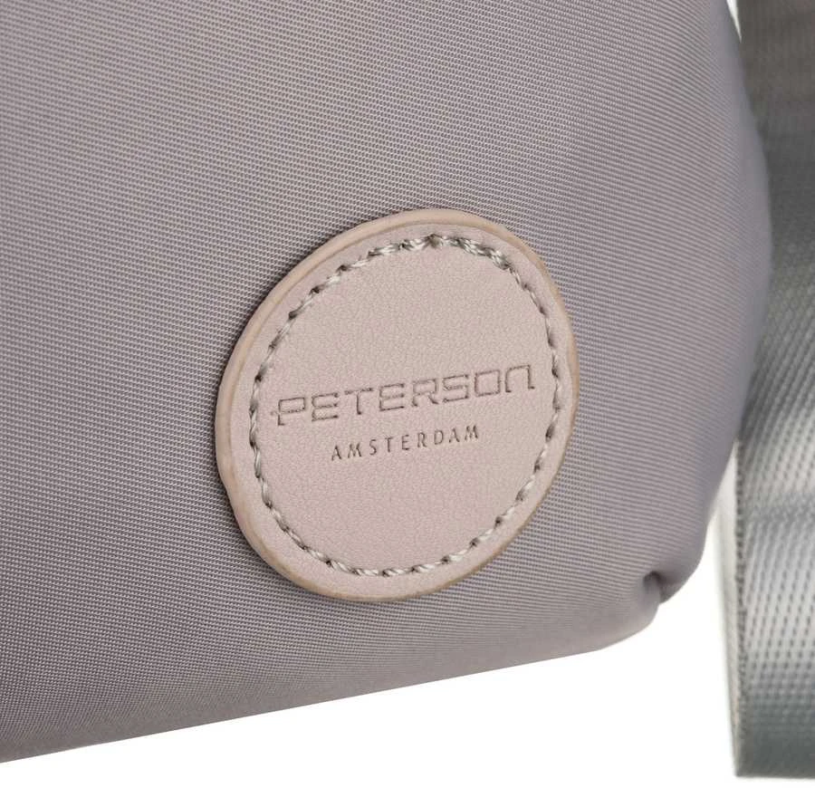 Moteriška „Peterson“ nailoninė rankinė per petį, pilka, su užtrauktuku