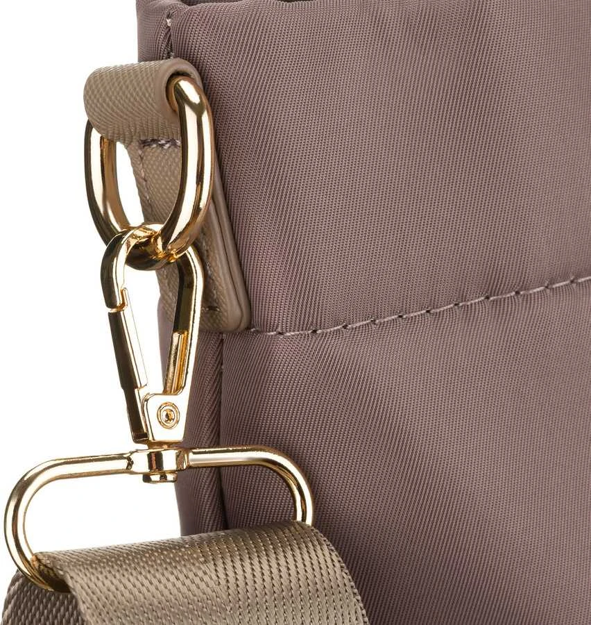Moteriška „Peterson“ nailoninė shopper rankinė, smėlio spalvos, su magnetiniu užsegimu
