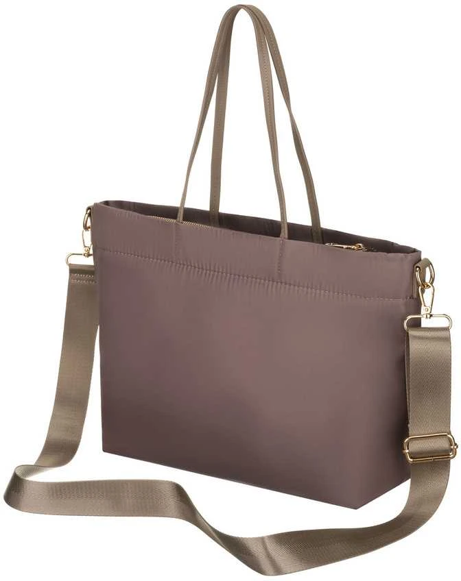 Moteriška „Peterson“ nailoninė shopper rankinė, smėlio spalvos, su magnetiniu užsegimu
