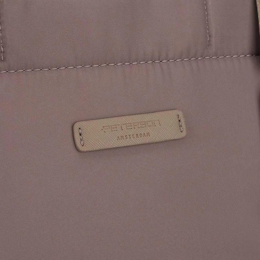 Moteriška „Peterson“ nailoninė shopper rankinė, smėlio spalvos, su magnetiniu užsegimu