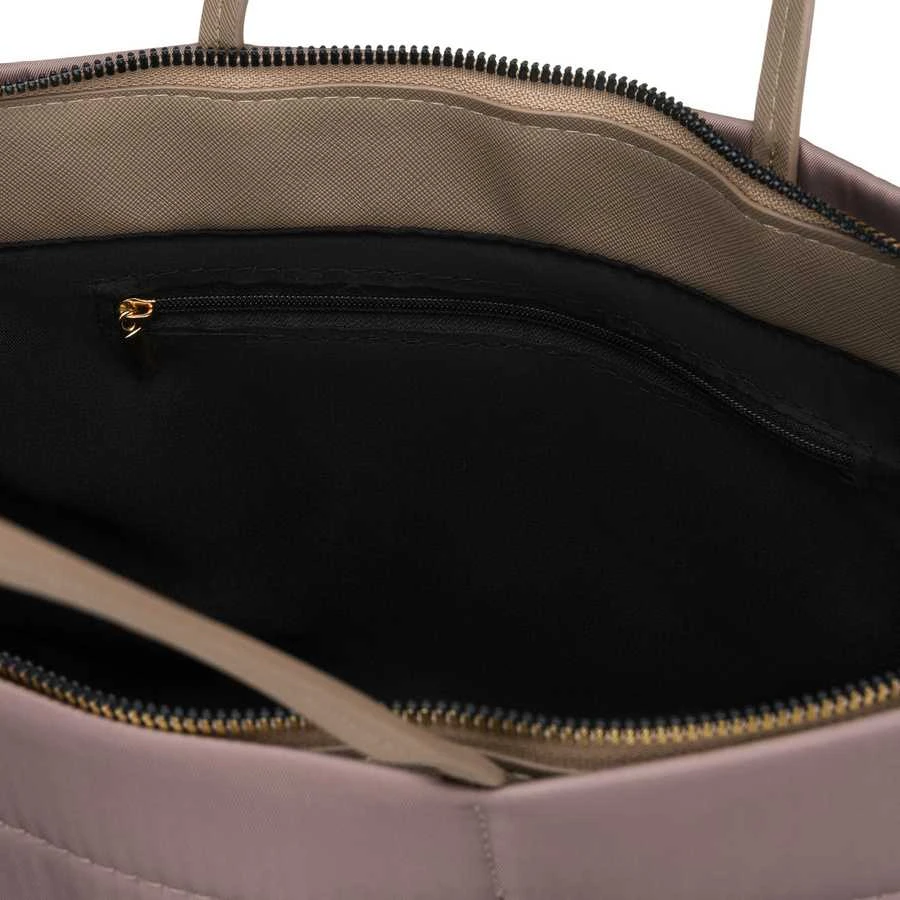 Moteriška „Peterson“ nailoninė shopper rankinė, smėlio spalvos, su magnetiniu užsegimu