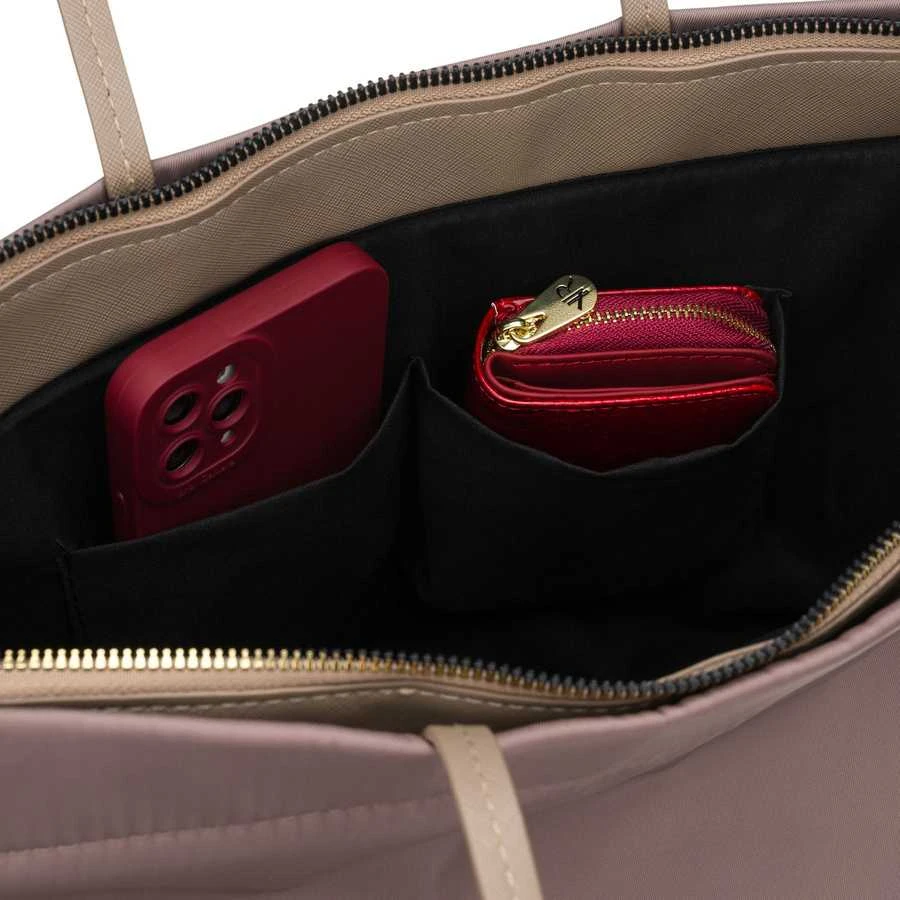 Moteriška „Peterson“ nailoninė shopper rankinė, smėlio spalvos, su magnetiniu užsegimu