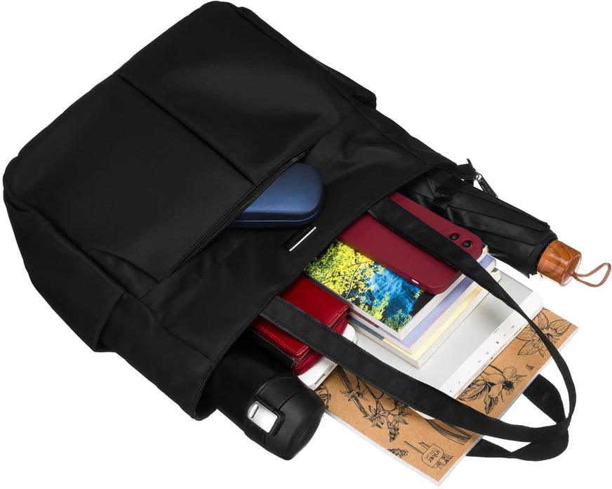 Moteriška „Peterson“ shopper tipo rankinė A4 formato, juoda, iš dirbtinės odos RM2