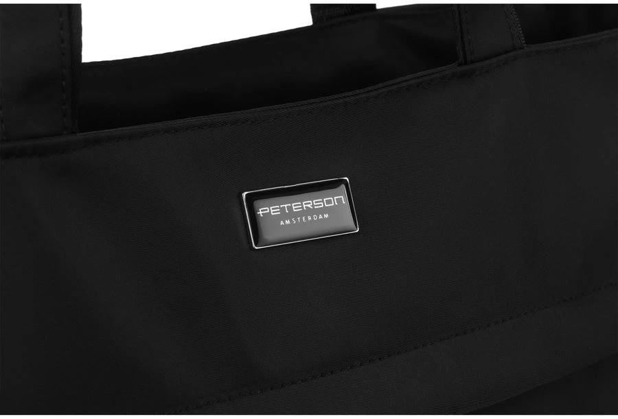 Moteriška „Peterson“ shopper tipo rankinė A4 formato, juoda, iš dirbtinės odos RM2