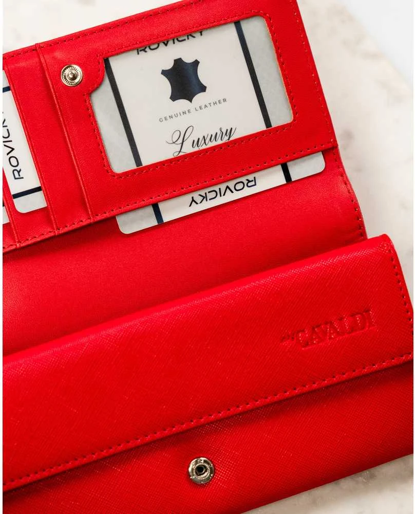 Moteriška piniginė, raudona, dirbtinė oda