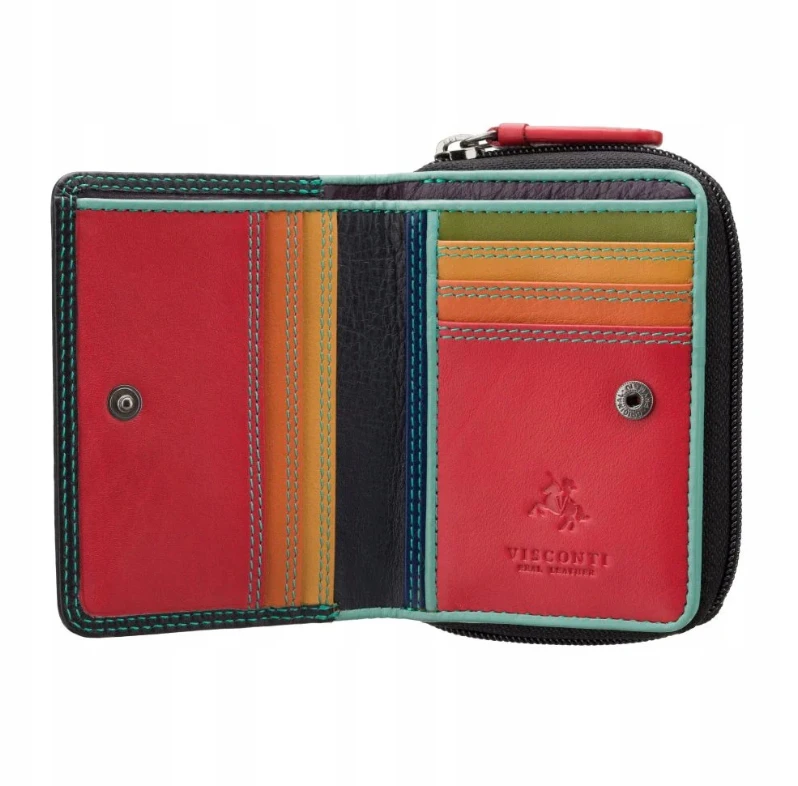 Moteriška piniginė Visconti Rainbow RB53, juoda, odinė
