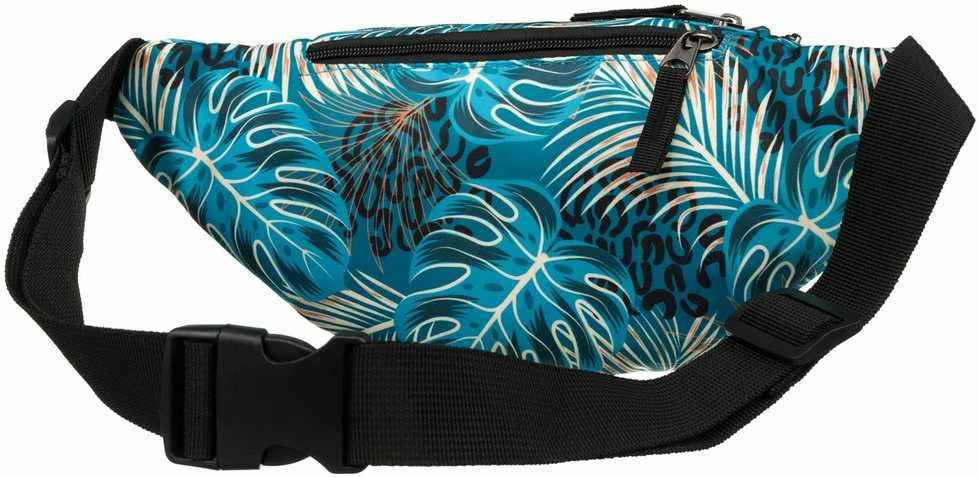 Moteriška poliesterio rankinė, su užtrauktuku, augalų raštas