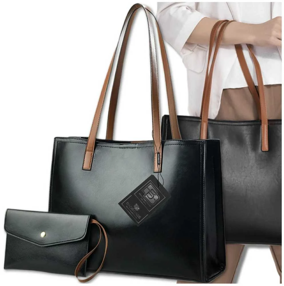 Moteriška rankinė BAD&BAGS, juoda lakuota oda