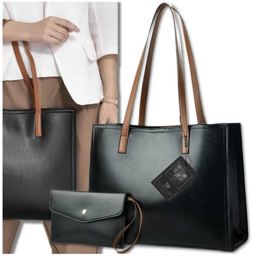 Moteriška rankinė BAD&BAGS, juoda lakuota oda
