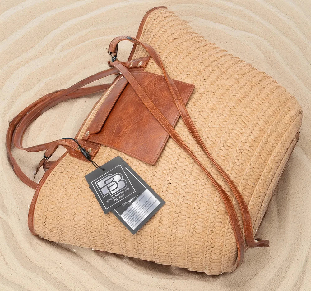 Moteriška šiaudinė rankinė BAD&BAGS, didelė