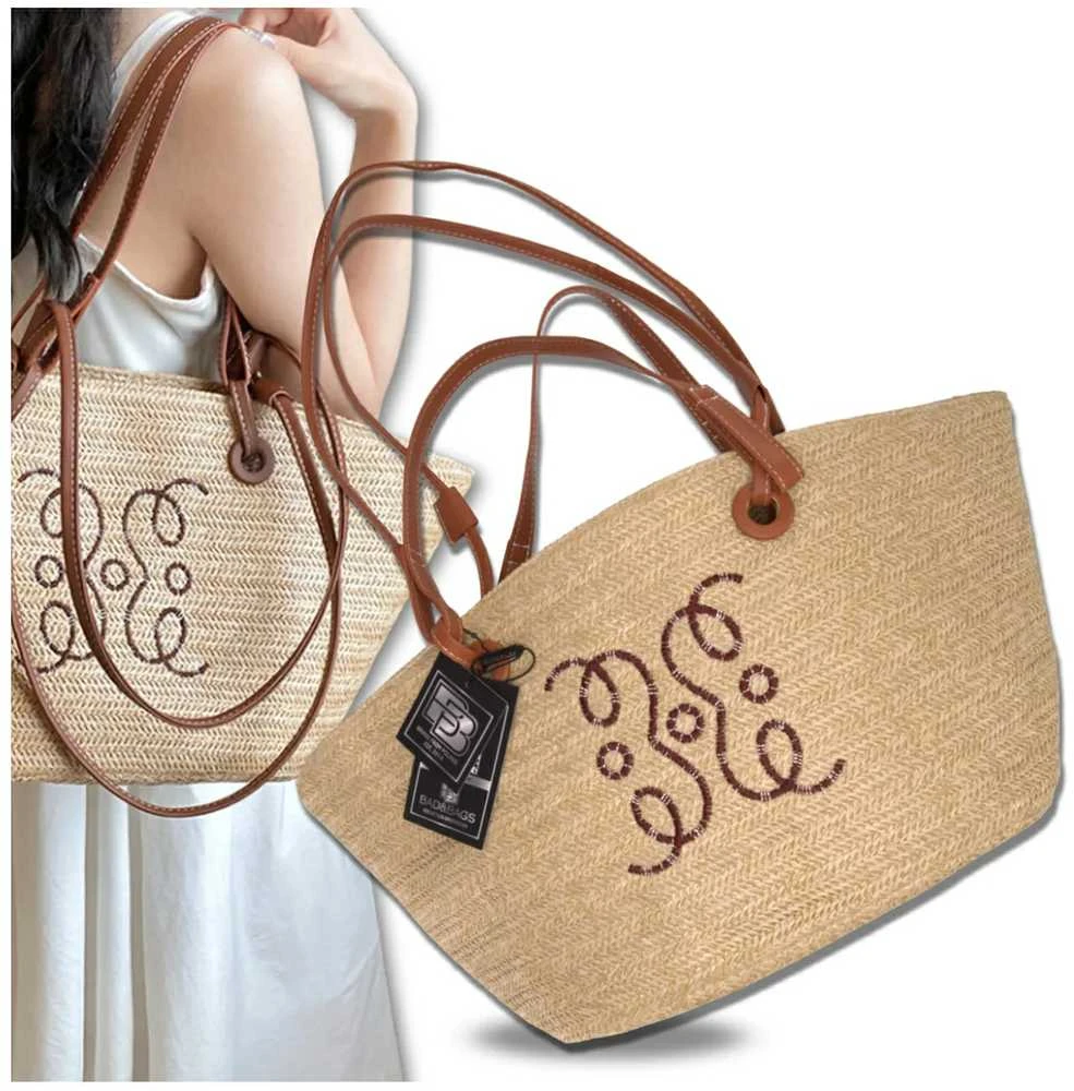 Moteriška šiaudinė rankinė BAD&BAGS, didelė