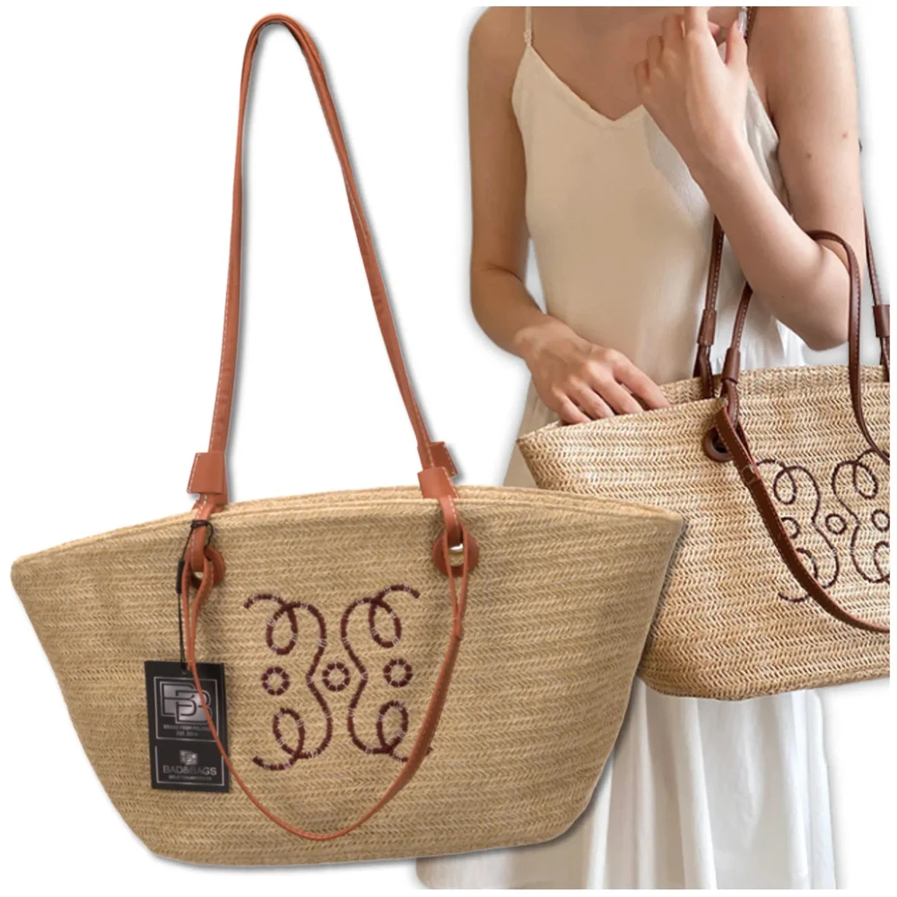 Moteriška šiaudinė rankinė BAD&BAGS, didelė