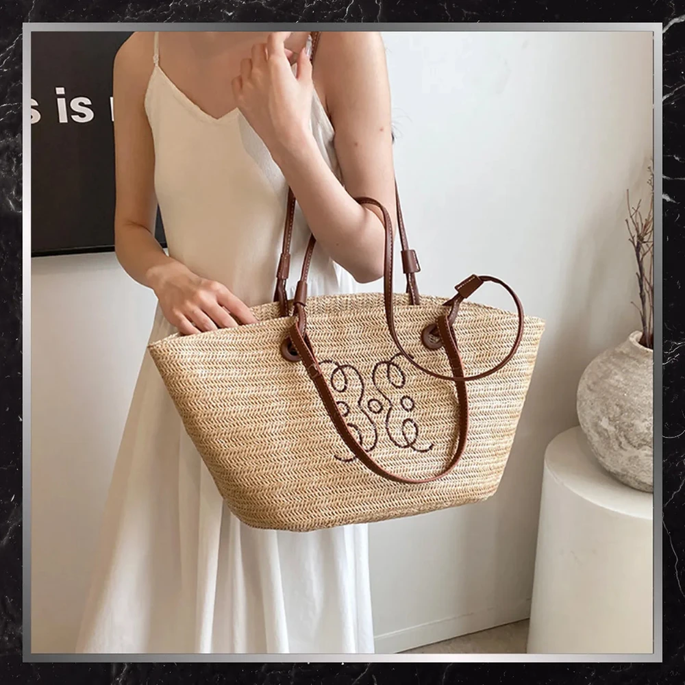 Moteriška šiaudinė rankinė BAD&BAGS, didelė