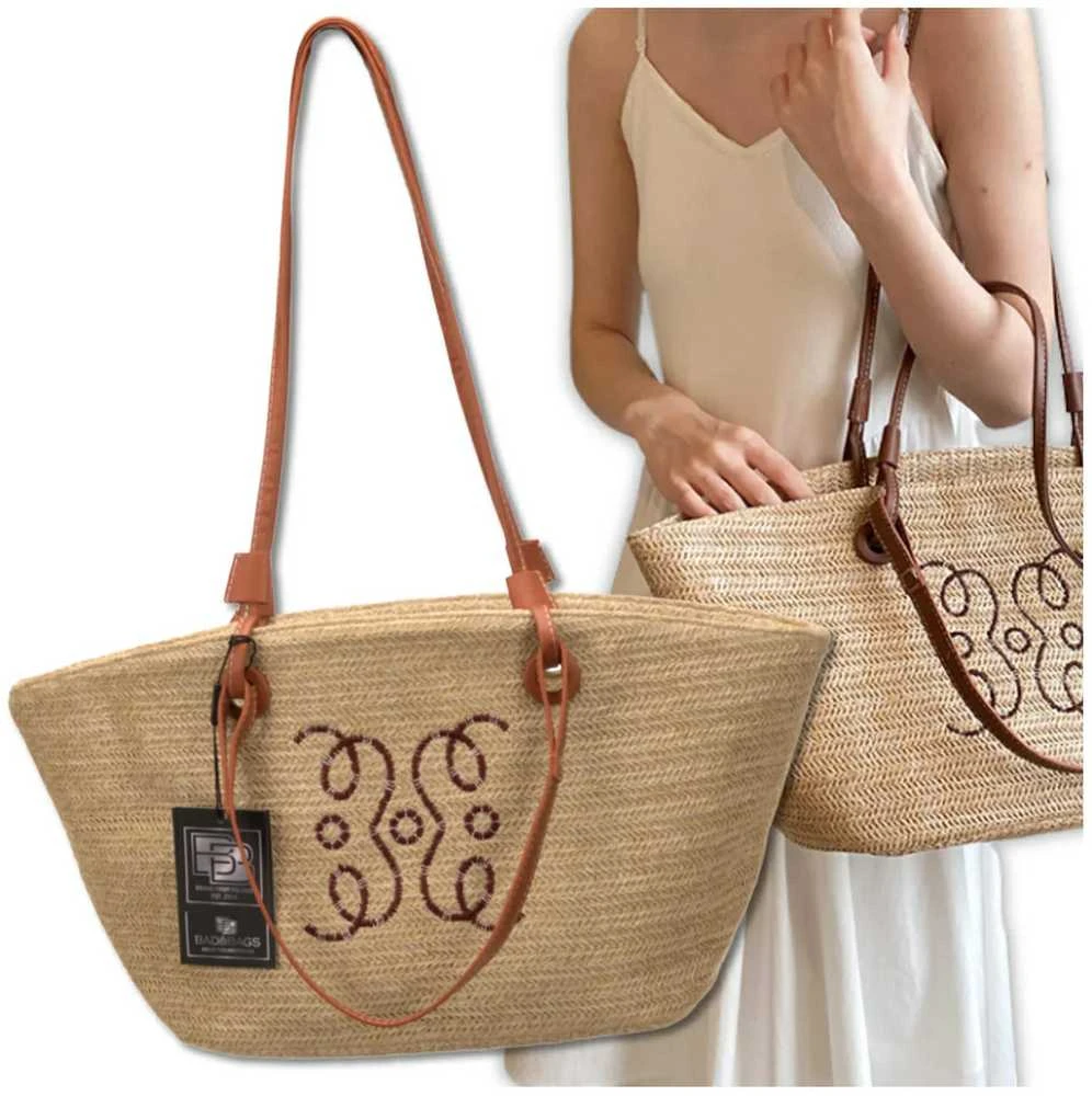 Moteriška šiaudinė rankinė BAD&BAGS, didelė