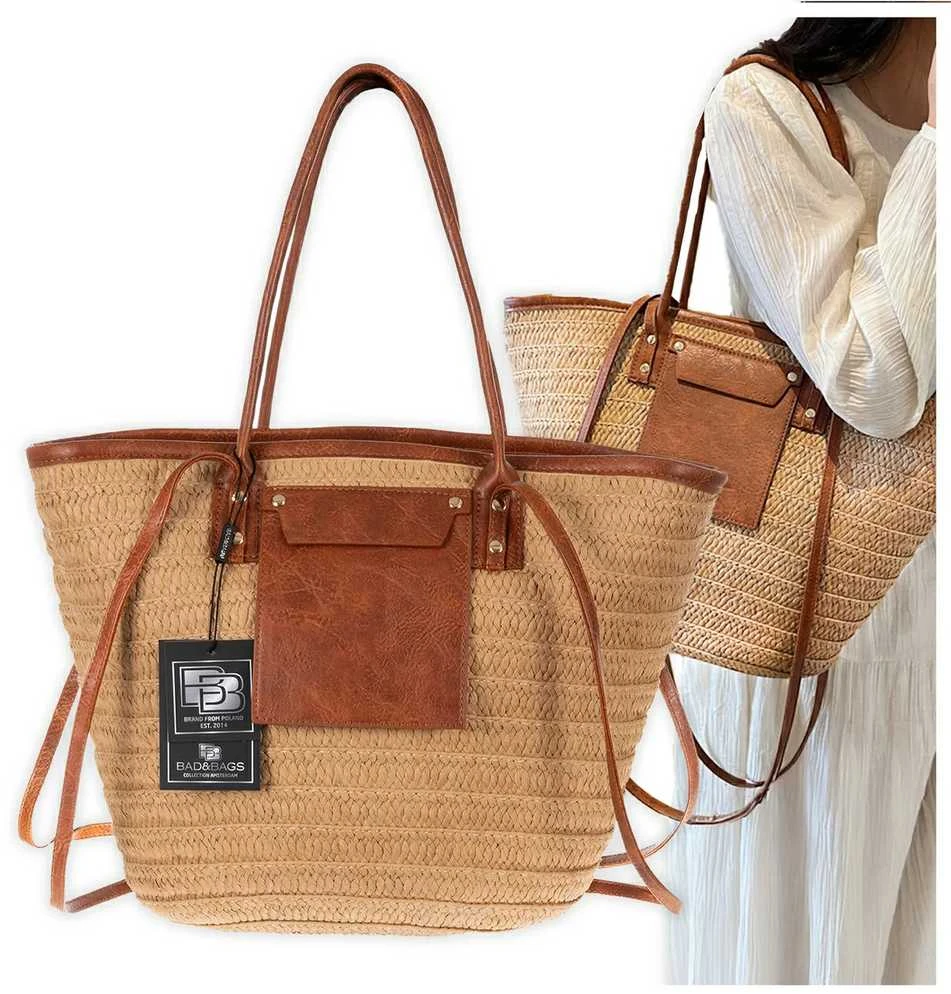Moteriška šiaudinė rankinė BAD&BAGS, didelė