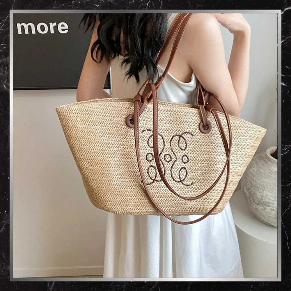 Moteriška šiaudinė rankinė BAD&BAGS, didelė